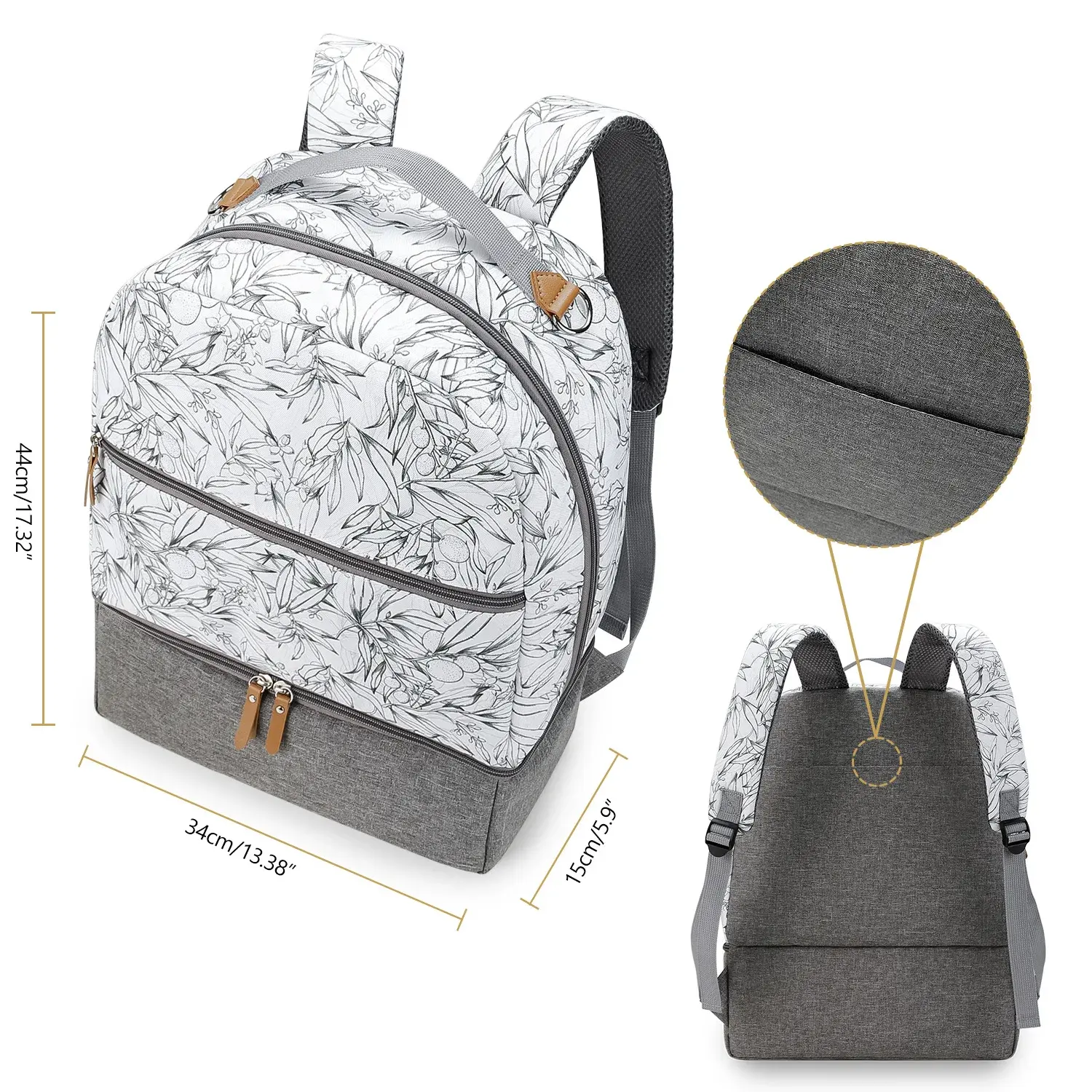 Mommy Bag Compartment Waterproof Nappy Backpack Convenient Baby Nursing Bags Breast Pump Bag Cooler Compartment Backpack