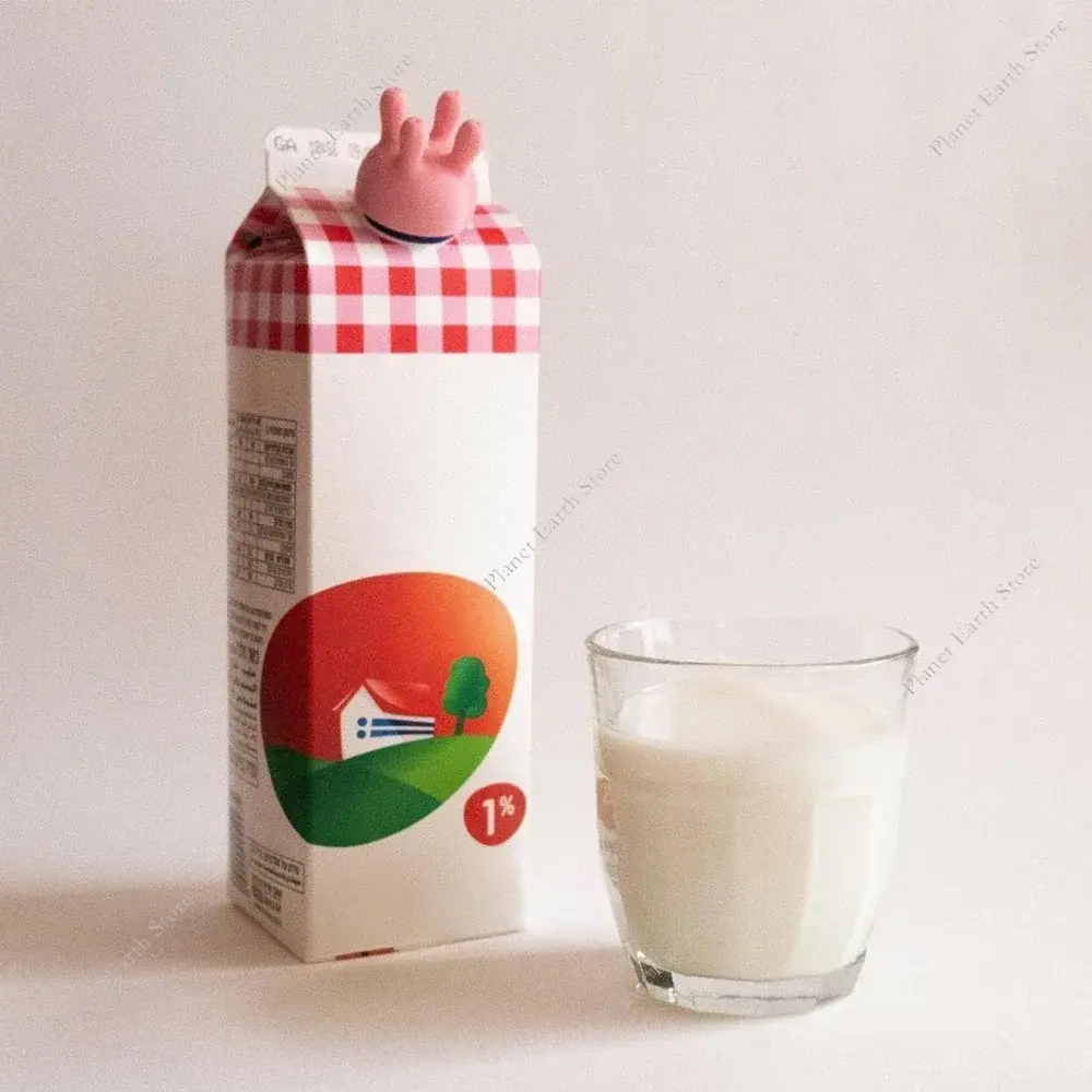New 1-3Pcs 3D Printed Funny Pouring Bottle Lid Cow Udder Milk Carton Cap Reusable Milk Diverter Funny Pouring Milk Bottle Cap