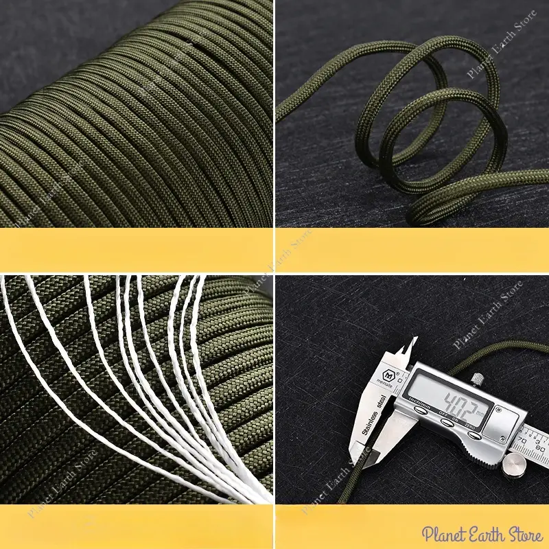 9 Core Paracord 100M Dia.4MM Major Military Standard Parachute Rope Tent Lanyard Accessories Outdoor Camping Survival Ropes Tool