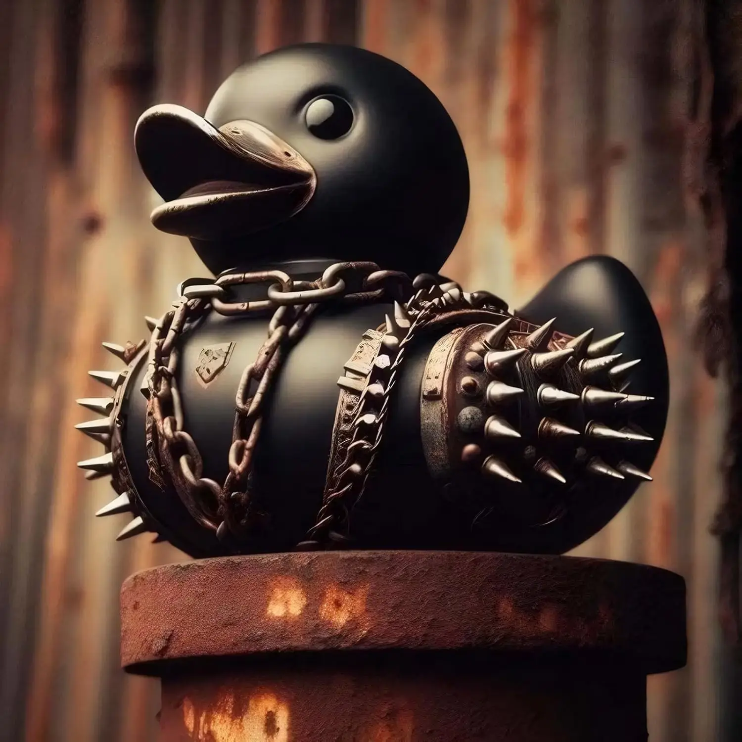 Punk Duck Goth Car Ornament Resin Duck Unique Gothic Gifts & Collectibles Dark Satanic Duck Figurine for Desktop Home Decor
