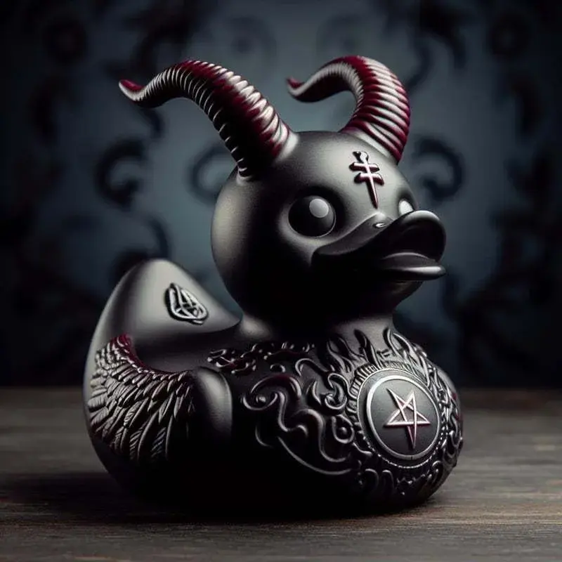 Punk Duck Goth Car Ornament Resin Duck Unique Gothic Gifts & Collectibles Dark Satanic Duck Figurine for Desktop Home Decor
