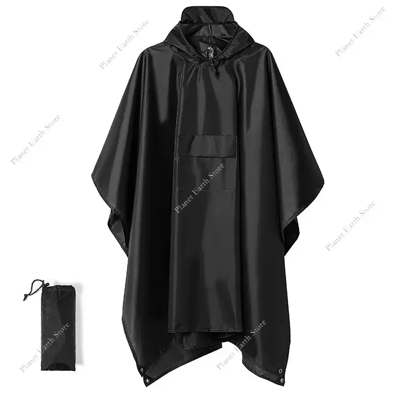 Outdoor 3-In-1 Raincoat Hooded Sleeve Waterproof Rain Poncho Camping Hiking Travel Rain Cover Tent Travel Fishing Rainwear New