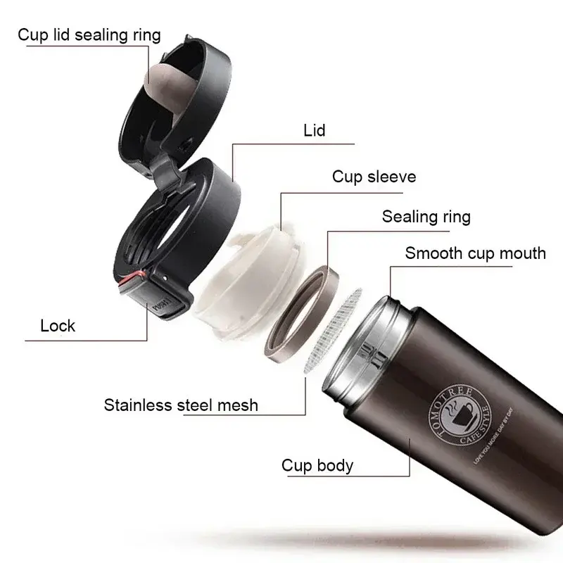 380/510ML Thermal Mug Double Wall Stainless Steel Coffee Cup Tea Vacuum Flask Thermos Water Bottle Leak-proof Thermos Mug Bottle