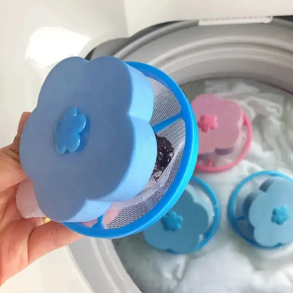 1-10pcs Washing Machine Floating Lint Filter Bag Reusable Laundry Ball Clothes Hair Cleaning Tools Hair Catcher Hair Remover