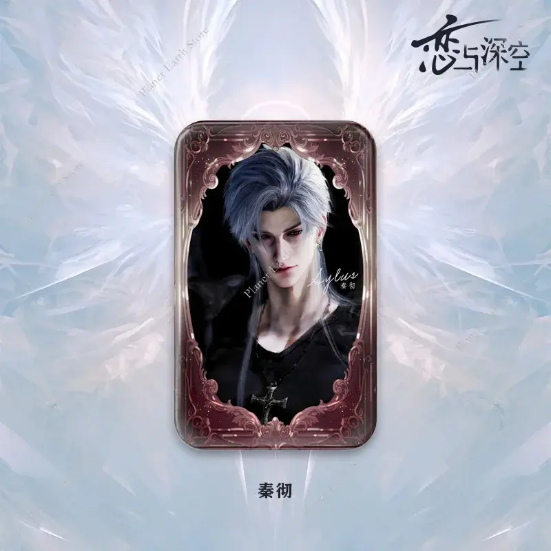 NEW 1/4Pcs Love and Deepspace Sylus Rafayel Zayne Xavier Anime Square Badge Emblem Zinc Alloy Feather Brooch Cartoon Gifts 2025