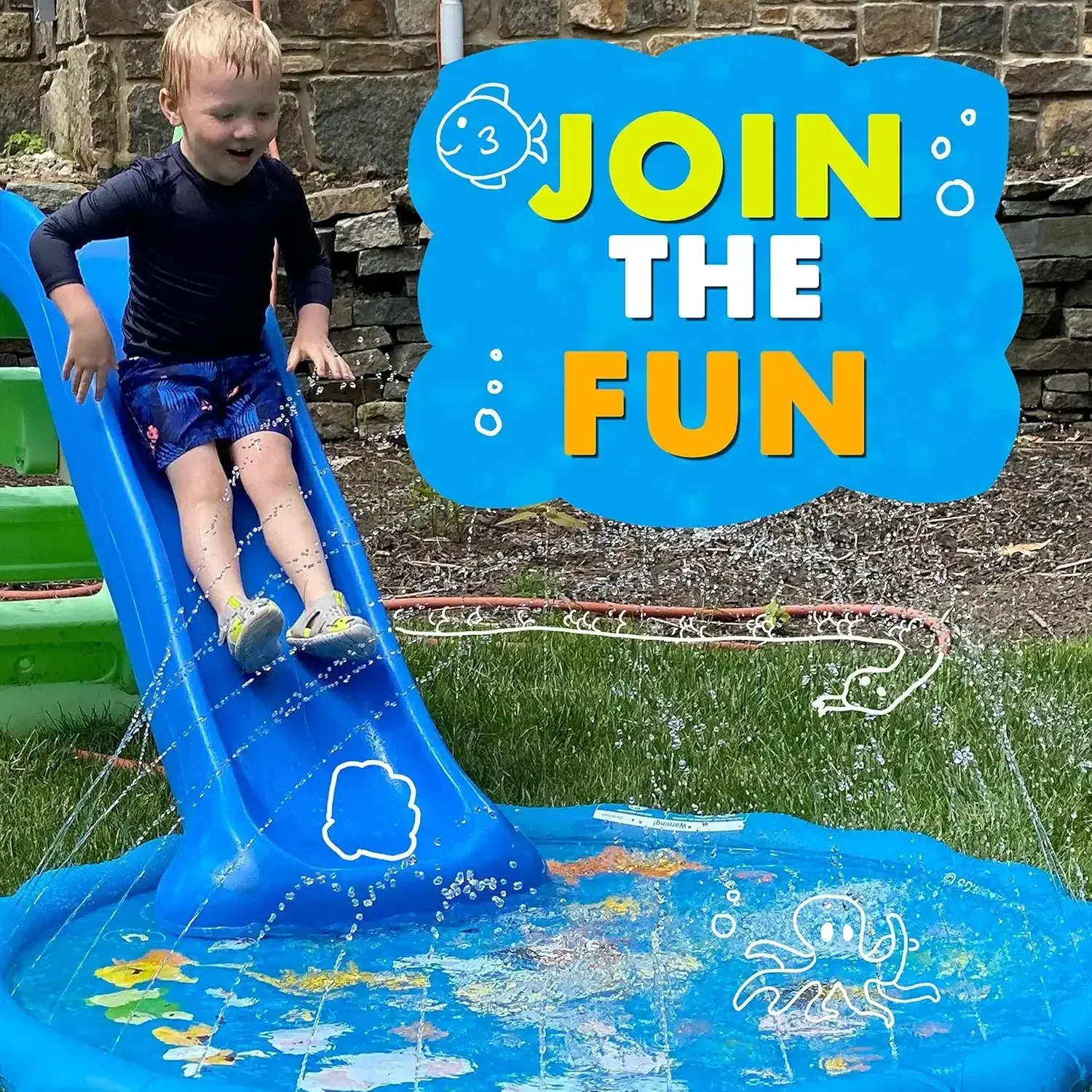 100CM Splash Pad Sprinkler for Kids Outdoor Water Toys Inflatable Splash Pad Children Outside Backyard Dog Sprinkler Pool