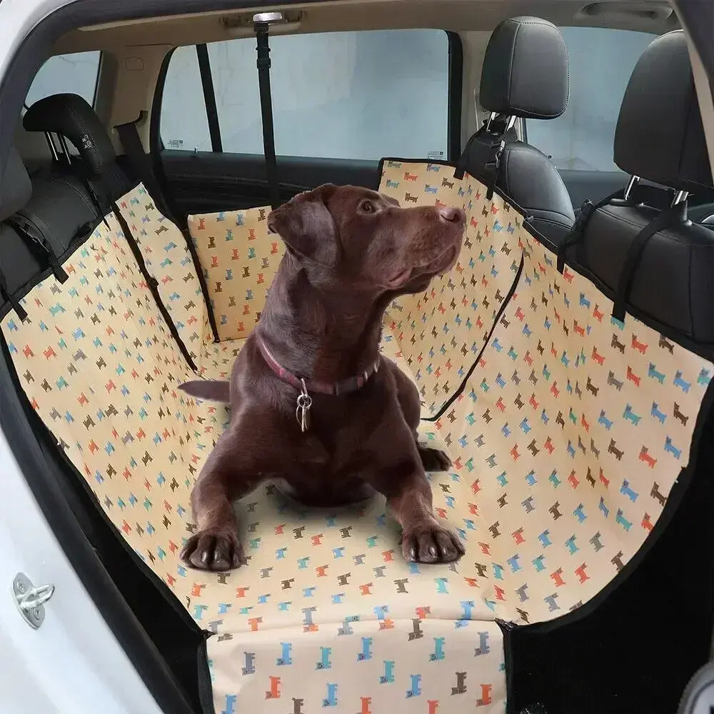 Waterproof Pet Dog Car Seat Cover Protector Printed Pet Dog Scratchproof Car Back Seat Cover Protector Pad with Printing Seat
