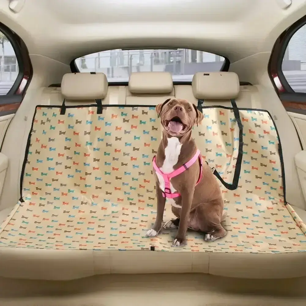 Waterproof Pet Dog Car Seat Cover Protector Printed Pet Dog Scratchproof Car Back Seat Cover Protector Pad with Printing Seat