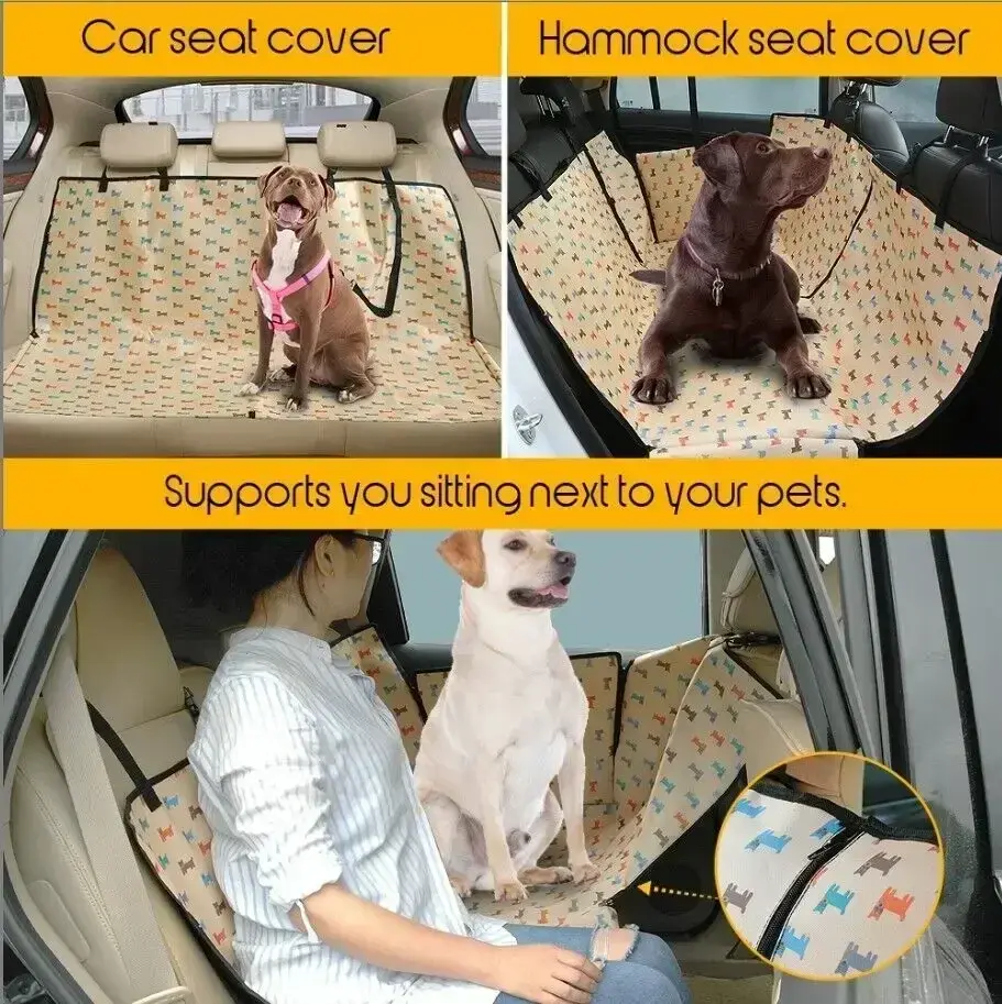 Waterproof Pet Dog Car Seat Cover Protector Printed Pet Dog Scratchproof Car Back Seat Cover Protector Pad with Printing Seat