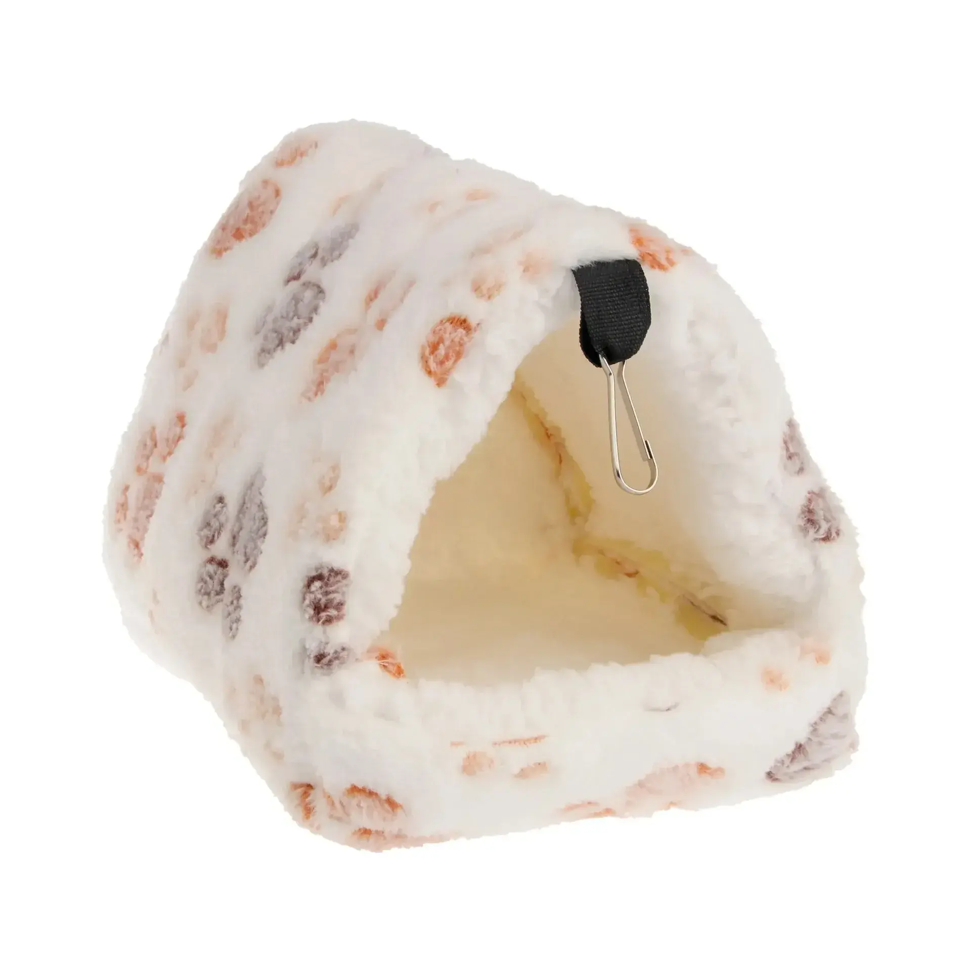 1Pcs Coral Fleece Printing Small Pet House Hanging Hamster Bed with Zip for Small Animals Squirrel Parrot Cotton Nest Winter Toy
