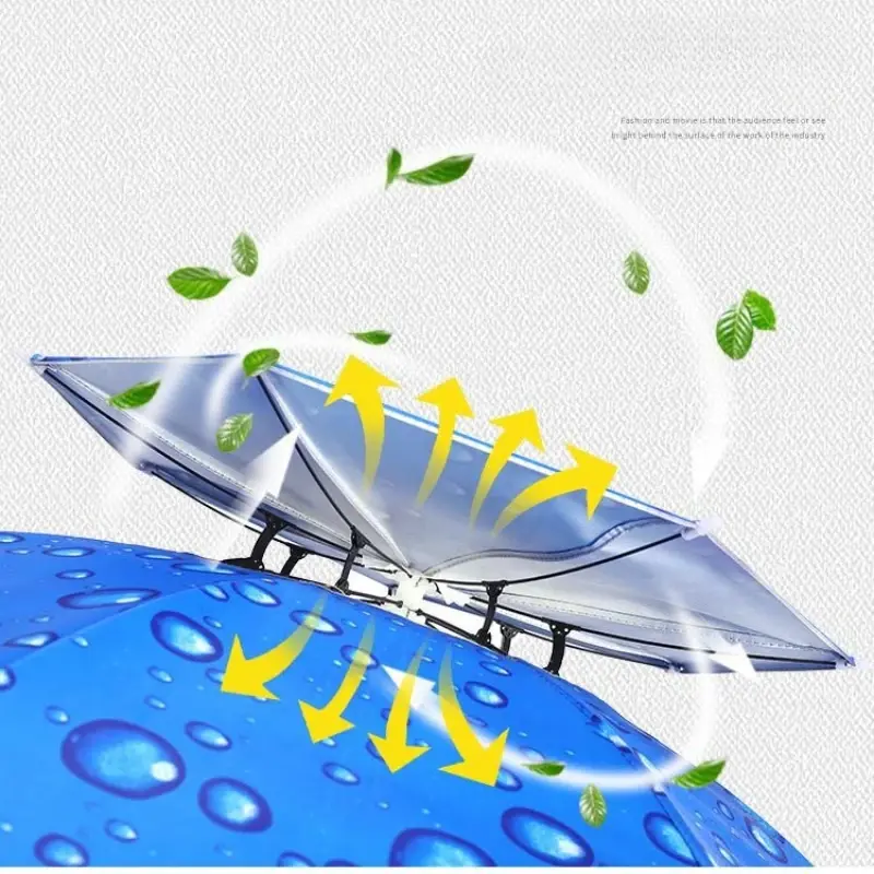 Outdoor Foldable Double-layer Umbrella Hat Sunshade UV Protection Sunscreen Waterproof Fishing Hat Suitable for Outdoor Camping
