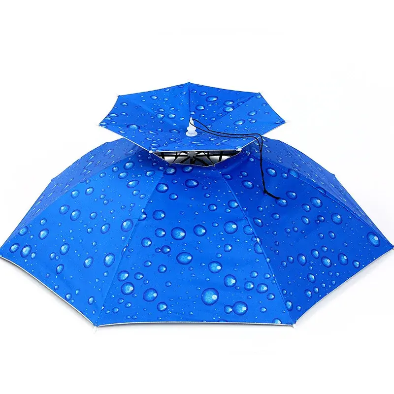 Outdoor Foldable Double-layer Umbrella Hat Sunshade UV Protection Sunscreen Waterproof Fishing Hat Suitable for Outdoor Camping