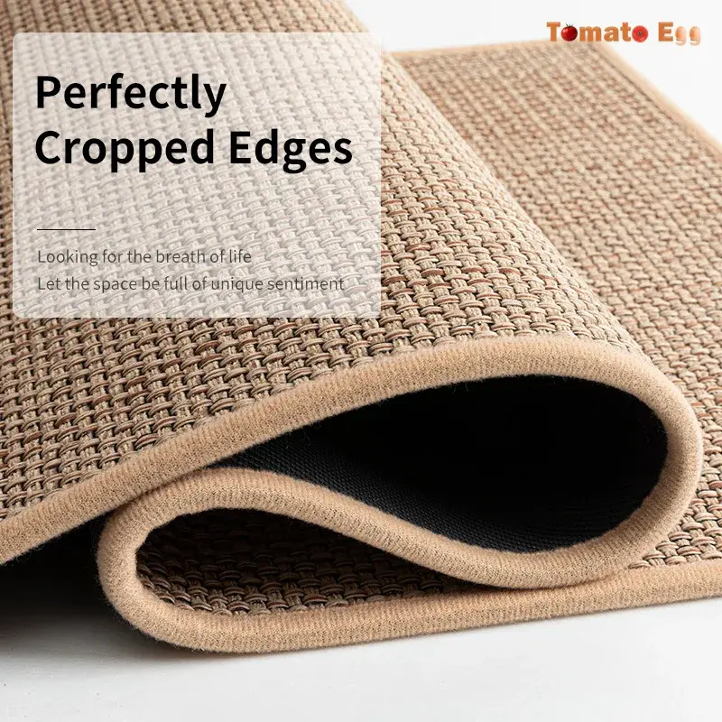 Washable Non-slip Kitchen Rug Faux Sisal Running Rug Linen Weave Kitchen Floor Mat Anti-slip Washed Rug Oil-resistant Durable