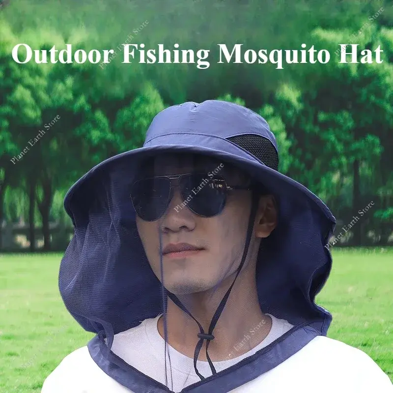 Anti Mosquito Fishing Cap Breathable Adjustable Mesh Fishing Hat Fashion Repellent Insect Bee Protection for Outdoor Camping