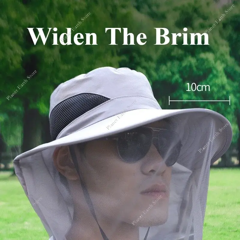 Anti Mosquito Fishing Cap Breathable Adjustable Mesh Fishing Hat Fashion Repellent Insect Bee Protection for Outdoor Camping