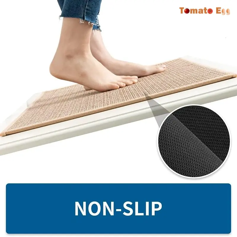 Washable Non-slip Kitchen Rug Faux Sisal Running Rug Linen Weave Kitchen Floor Mat Anti-slip Washed Rug Oil-resistant Durable