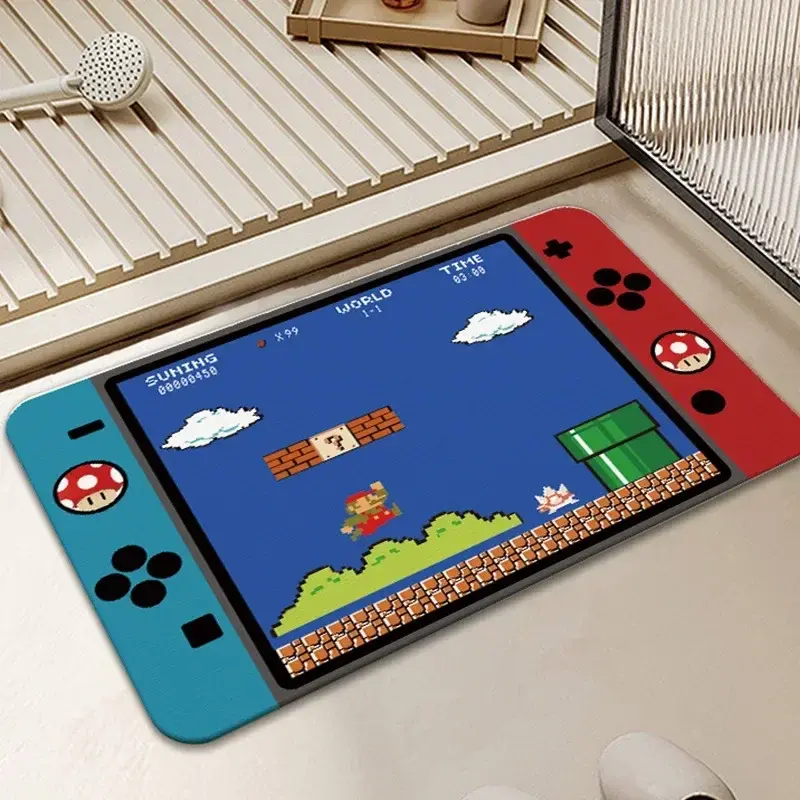 Cute Gaming Rug Cartoon Game Console Game Controller Floor Mats Ame Room Carpet Water Absorbing Quick Drying Foot Mat
