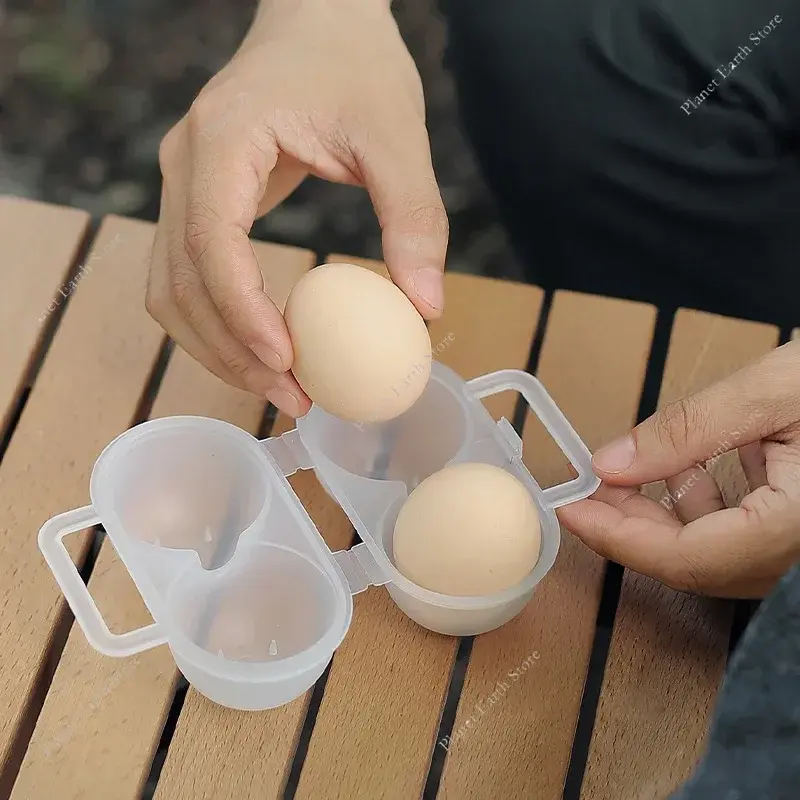 1/2/3Pcs 2 Grids Portable Egg Box Refrigerator Egg Storage Box Shock-absorbing Anti Drop Egg Loade Storage Travel Shatterproof