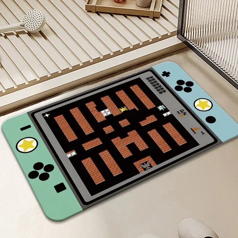 Cute Gaming Rug Cartoon Game Console Game Controller Floor Mats Ame Room Carpet Water Absorbing Quick Drying Foot Mat
