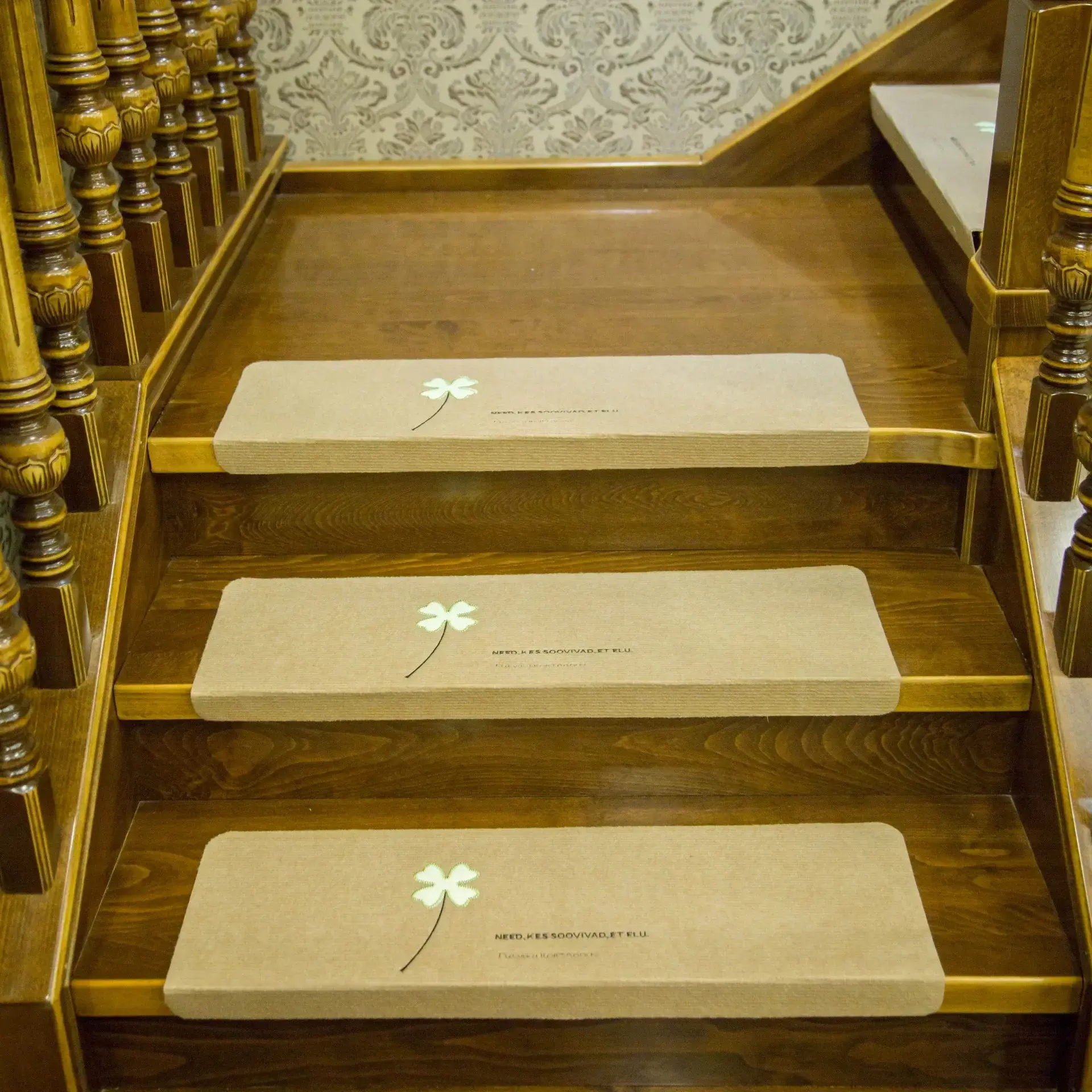 Luminous Soft Stair Stepping Mat Variety Pattern Self-adhesive Non-slip Water Absorption Stair Carpet Mat Protector Rug Mat