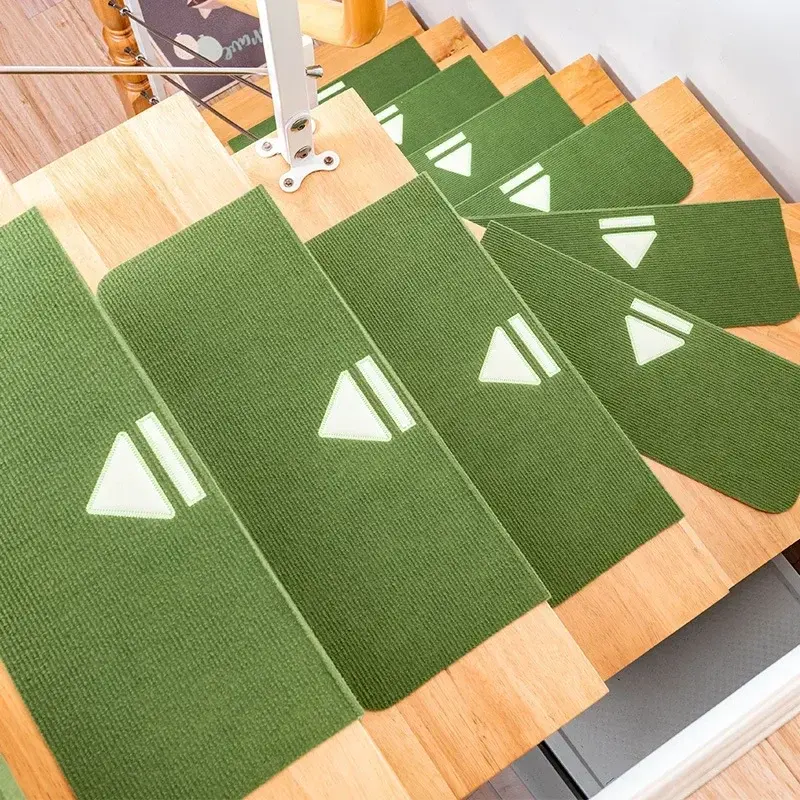 Luminous Soft Stair Stepping Mat Variety Pattern Self-adhesive Non-slip Water Absorption Stair Carpet Mat Protector Rug Mat