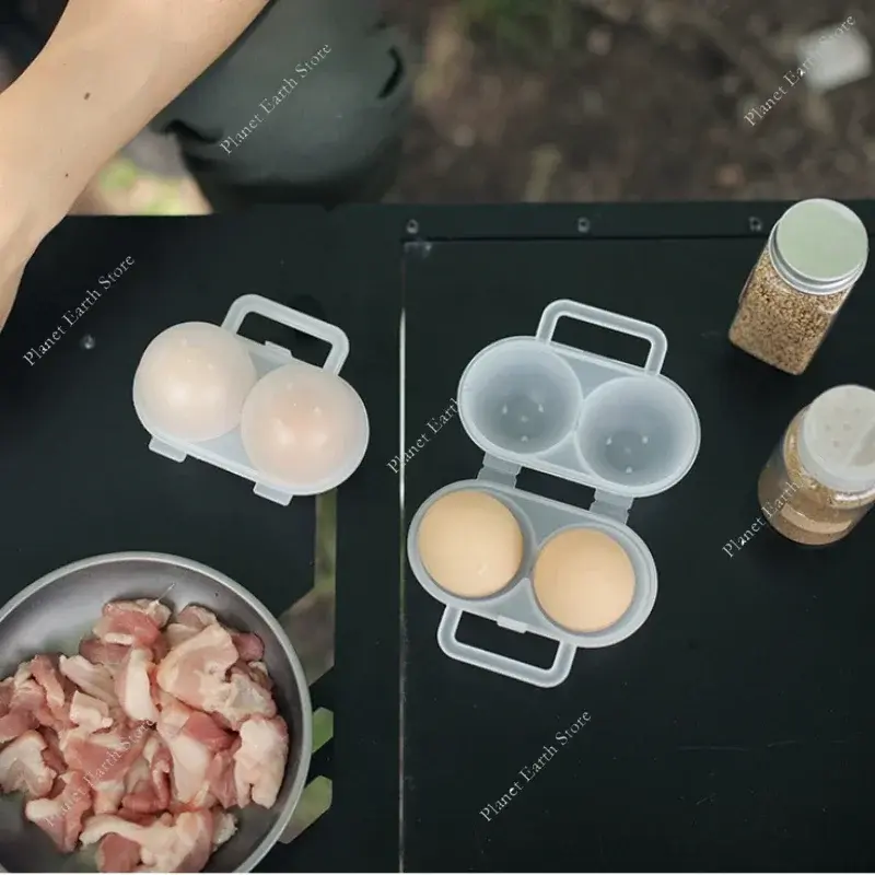 1/2/3Pcs 2 Grids Portable Egg Box Refrigerator Egg Storage Box Shock-absorbing Anti Drop Egg Loade Storage Travel Shatterproof