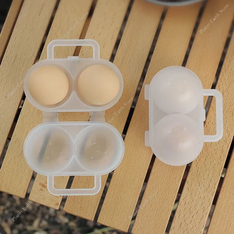 1/2/3Pcs 2 Grids Portable Egg Box Refrigerator Egg Storage Box Shock-absorbing Anti Drop Egg Loade Storage Travel Shatterproof