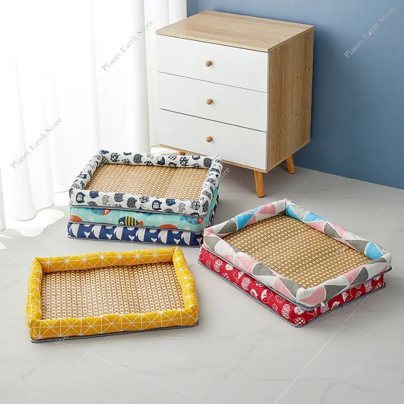 4 Size Pet Summer Mat Dog Cat Cooling Mat Sleeping Mat Cooling Pet Puppy Kennel Dog Cats Kitten Puppy Beds Cushion