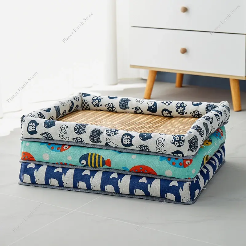 4 Size Pet Summer Mat Dog Cat Cooling Mat Sleeping Mat Cooling Pet Puppy Kennel Dog Cats Kitten Puppy Beds Cushion
