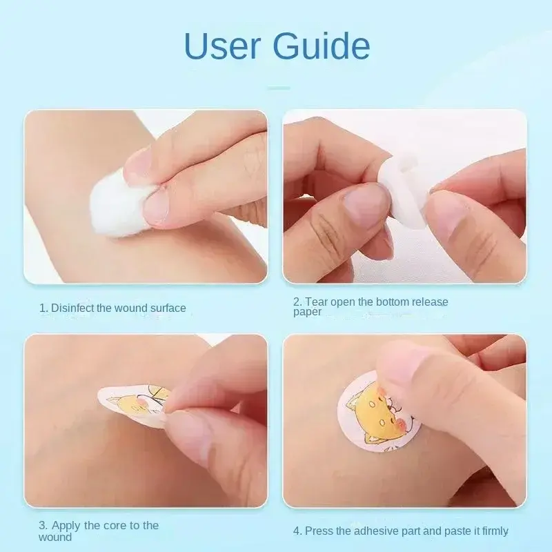 120Pcs/Lot Cartoon Animal Pattern Band Aid Hemostasis Adhesive Bandages for Kids Kawaii Round Shape Band Aid Patches New