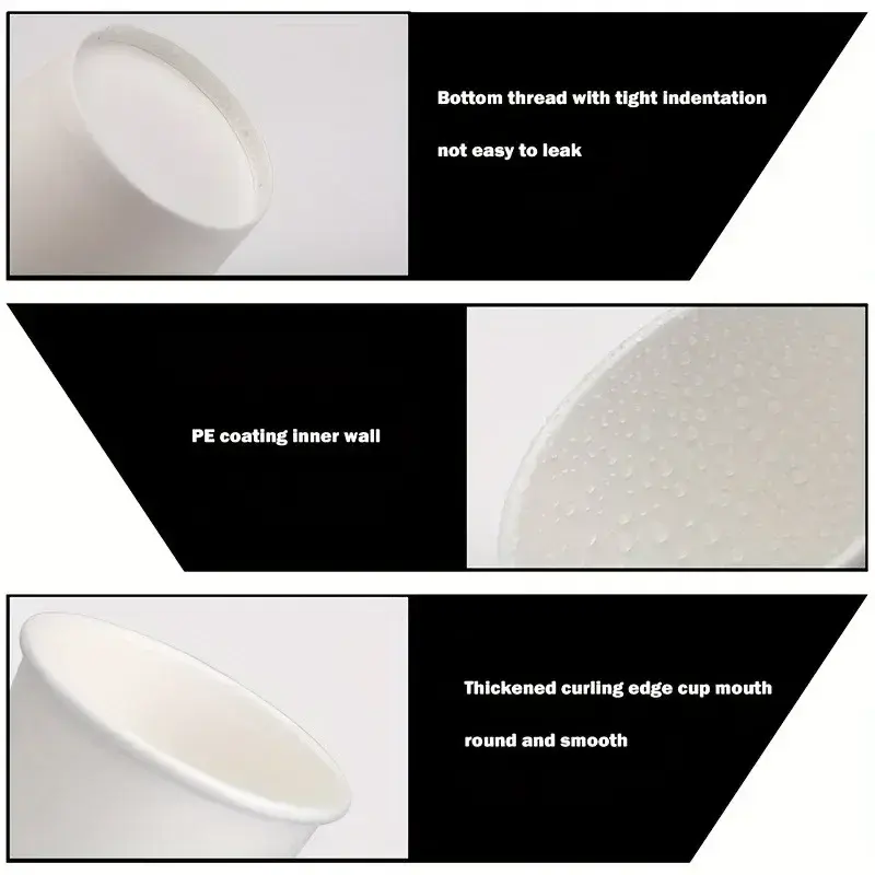 50/100PCS 210/250ml Disposable Small Paper Cups Supermarket Tasting Party Snack Packaging Office Coffee Drinks Mouthwash Cups