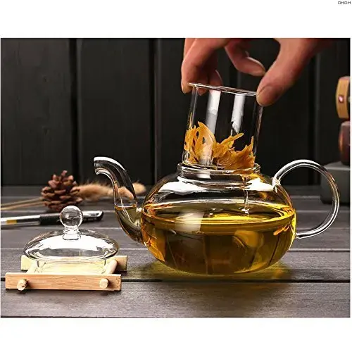 1000ML High Quality Heat Resistant Glass Tea Pot Practical Bottle Flower Tea Cup Glass Teapot with Infuser Tea Leaf Herbal