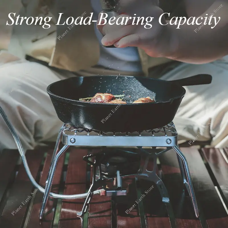 Folding Campfire Grill Stainless Steel Portable Multifunctional Summer Camping Outdoor Wood Stove Stand Picnic Barbecue Tool