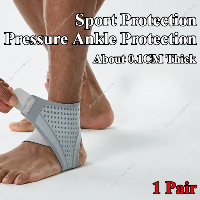 1 Pair Sport Ankle Support Protection Compression Sleeve Sock for Arch & Heel Pain Relief Hiking Basketball Running Protector