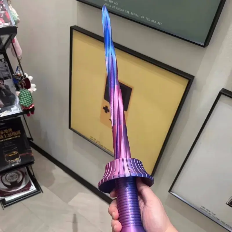 Printing Katana 3D Printing Spiral Sword Gravity Retractable Sword Swinging Knife Creative Decompression Model Role Play Props