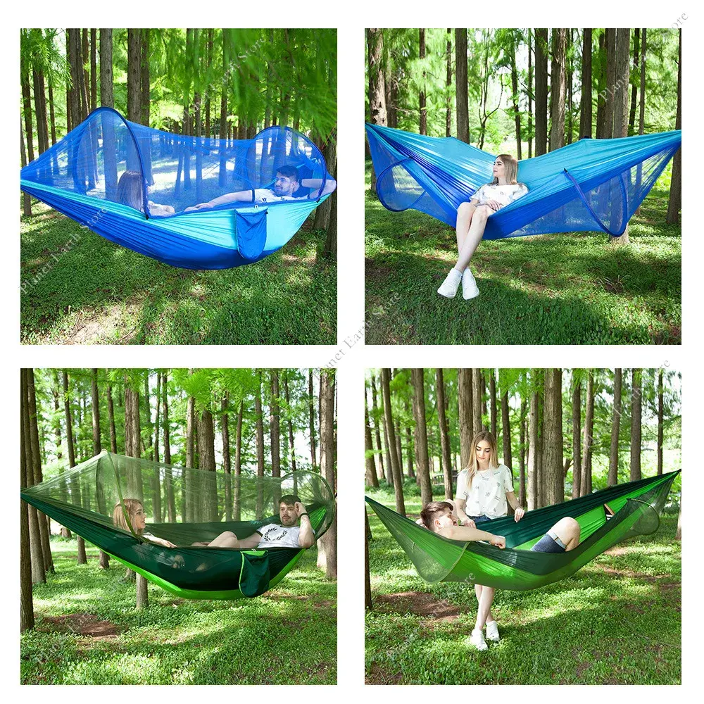 2025 Portable Travel Outdoor Single Camping Hanging Sleeping Hammock with Mosquito Net Camping Hammock Hanging Sleeping Hammock