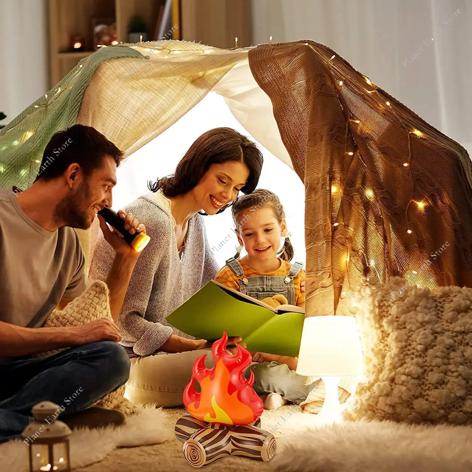2Pcs Inflatable Fake Campfire Camping Props Bonfire Party Decor Campfire Party Decorations Camping Props Bonfire Indoor Outdoor