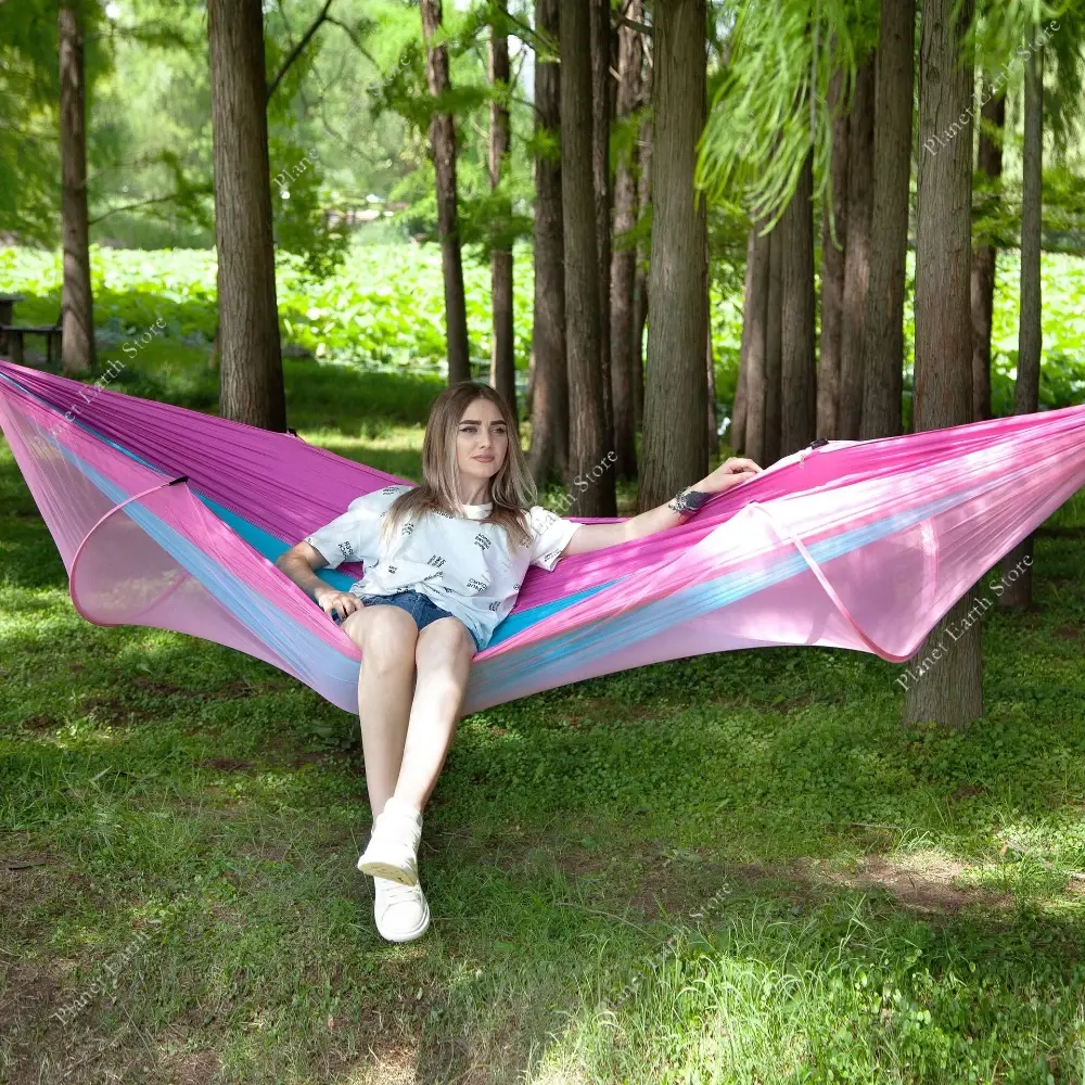 2025 Portable Travel Outdoor Single Camping Hanging Sleeping Hammock with Mosquito Net Camping Hammock Hanging Sleeping Hammock