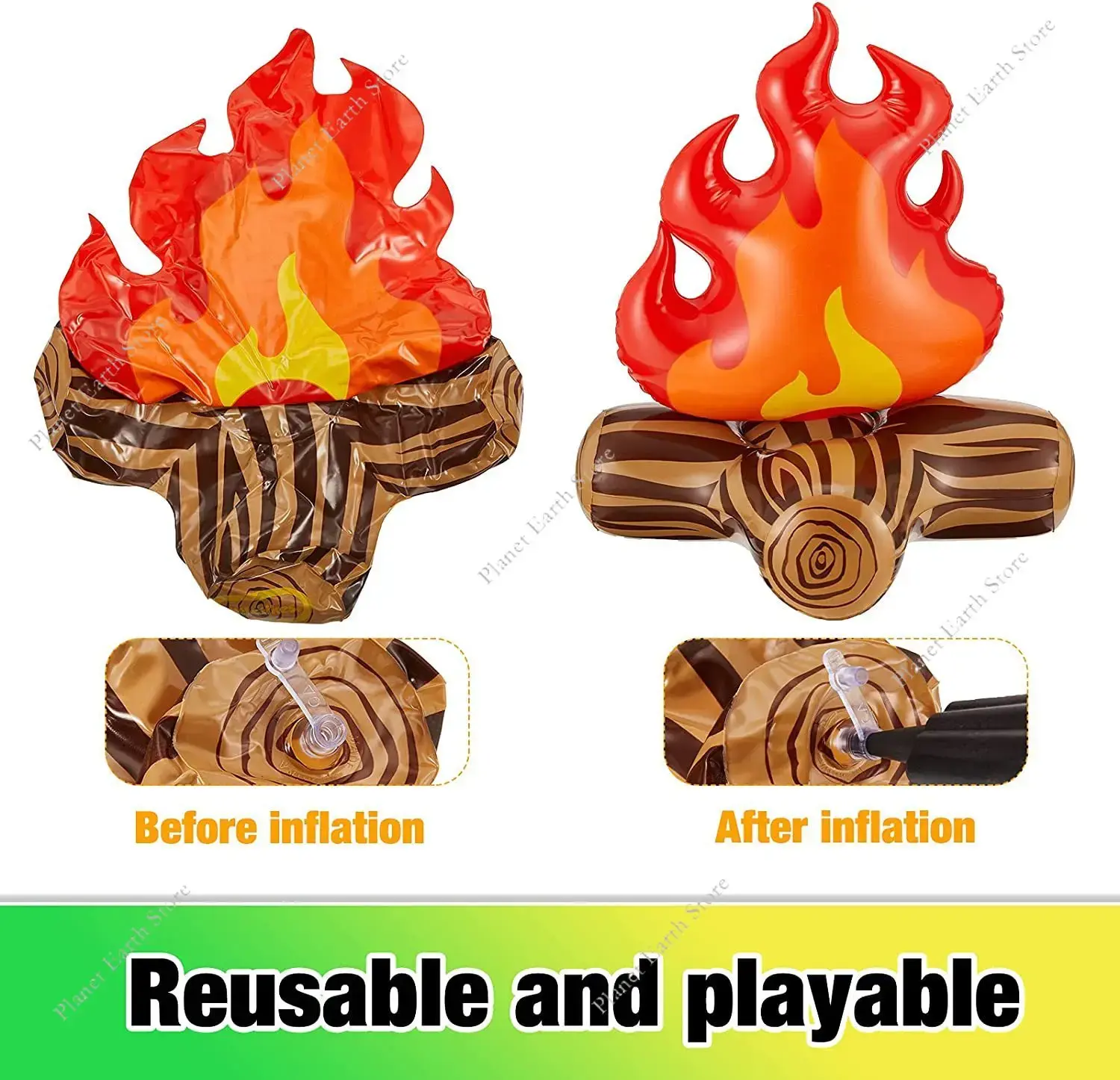 2Pcs Inflatable Fake Campfire Camping Props Bonfire Party Decor Campfire Party Decorations Camping Props Bonfire Indoor Outdoor