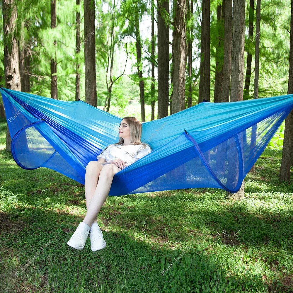 2025 Portable Travel Outdoor Single Camping Hanging Sleeping Hammock with Mosquito Net Camping Hammock Hanging Sleeping Hammock