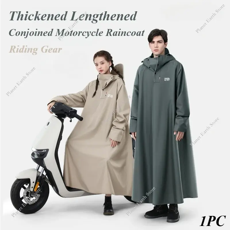 2025 1PC Thickened Adult Motorcycle Raincoat Waterproof Extended Full Body Motorcycle Raincoat Riding Electric Bike Rain Coat