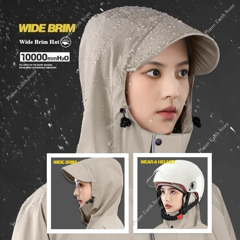 2025 1PC Thickened Adult Motorcycle Raincoat Waterproof Extended Full Body Motorcycle Raincoat Riding Electric Bike Rain Coat