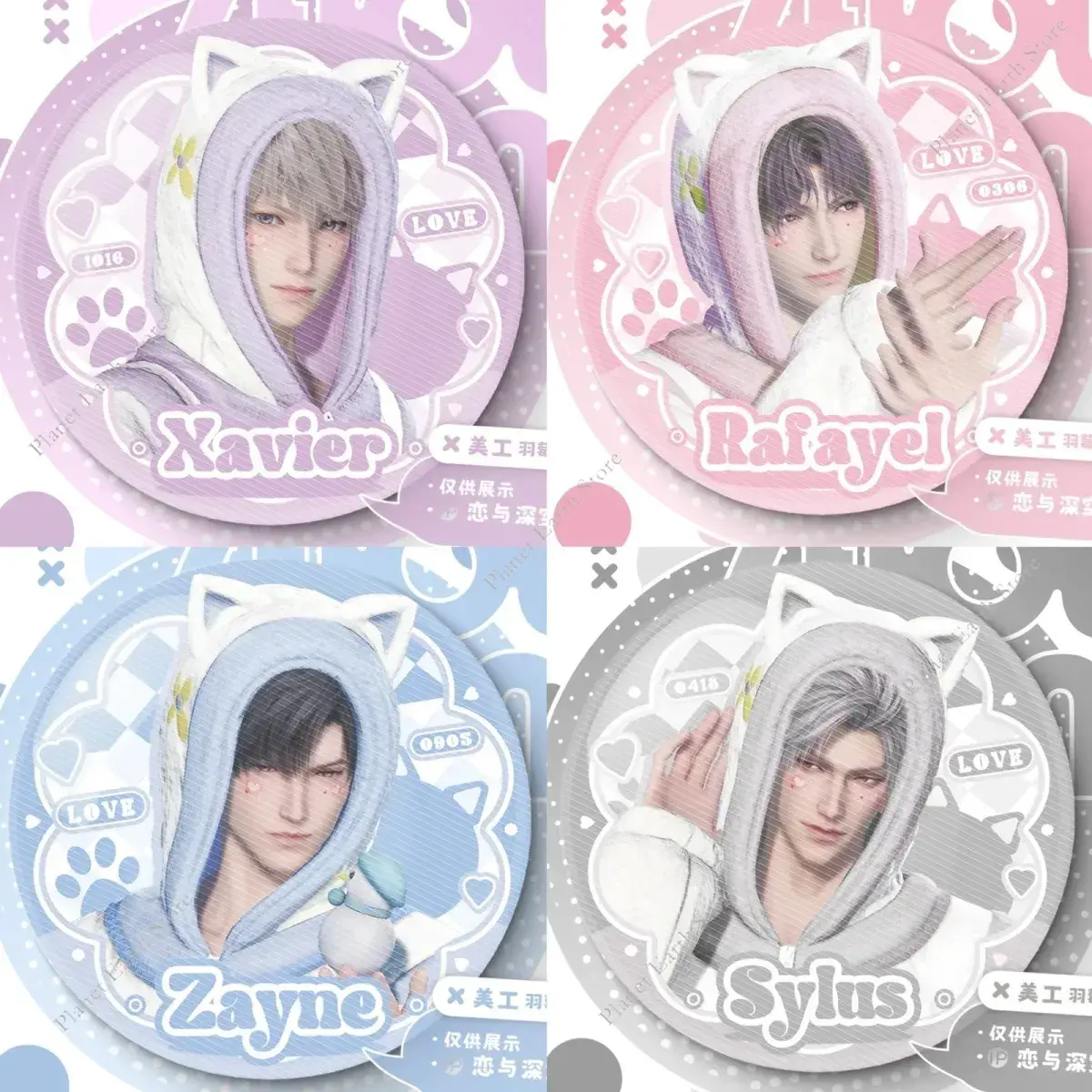 Game Love & Deepspace Sylus Rafayel Zayne Xavier Caleb Anime Homemade 58MM Badge Cartoon Emblem Brooch Cospaly Bag Decoration