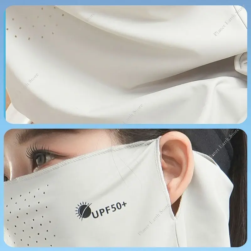 New Summer Womens Soft Ice Silk Face Mask Scarf Sun Protection Breathable Sunscreen Neckline Face Cover for Cycling Hiking