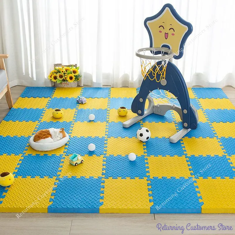 16PCS Solid Color Baby Children's Room Game Mat Baby Play Mats EVA Foam Puzzle Mat Baby Room Interlock Floor Rugs 30*30*1CM