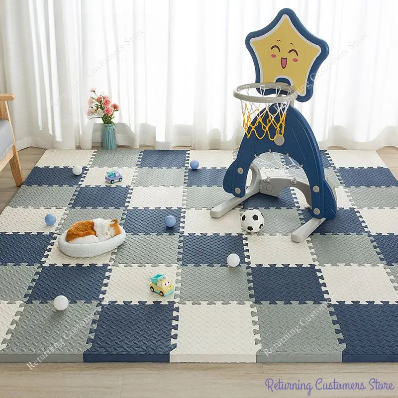 16PCS Solid Color Baby Children's Room Game Mat Baby Play Mats EVA Foam Puzzle Mat Baby Room Interlock Floor Rugs 30*30*1CM