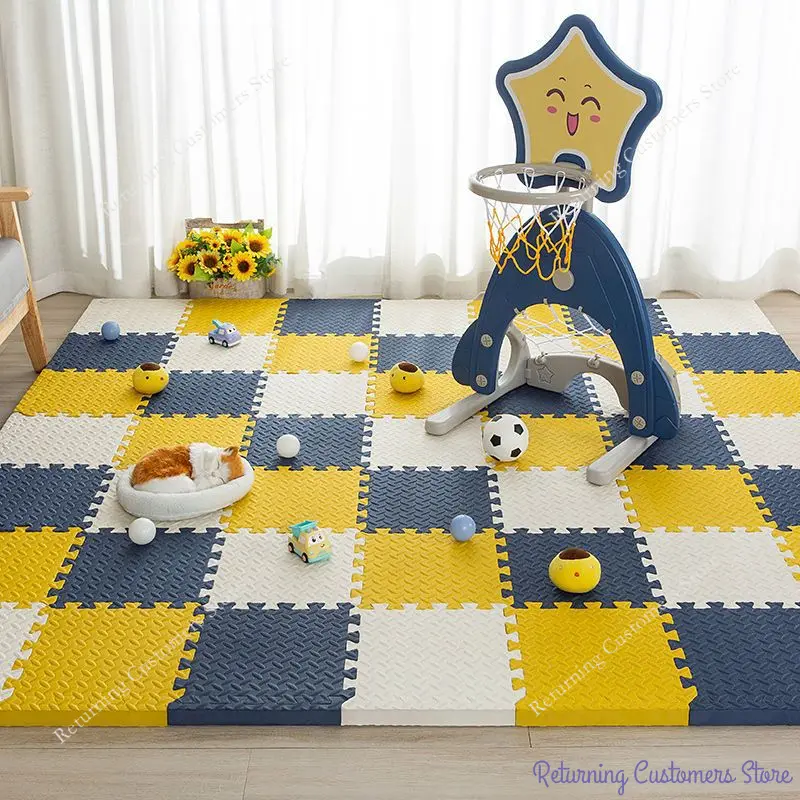 16PCS Solid Color Baby Children's Room Game Mat Baby Play Mats EVA Foam Puzzle Mat Baby Room Interlock Floor Rugs 30*30*1CM