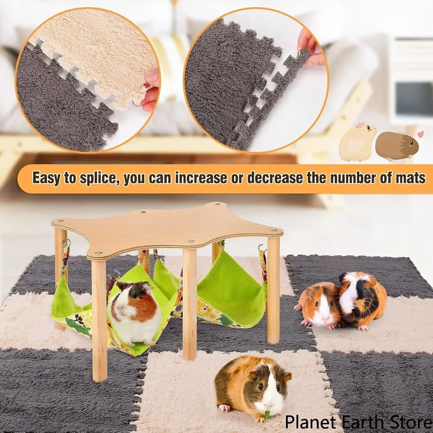 4-20Pcs Washable Guinea Pig Rabbit Cage Mat Waterproof Hamster Bedding Mat Cage Pee Pad Small Animal Rabbit Reusable Mat 30*1cm