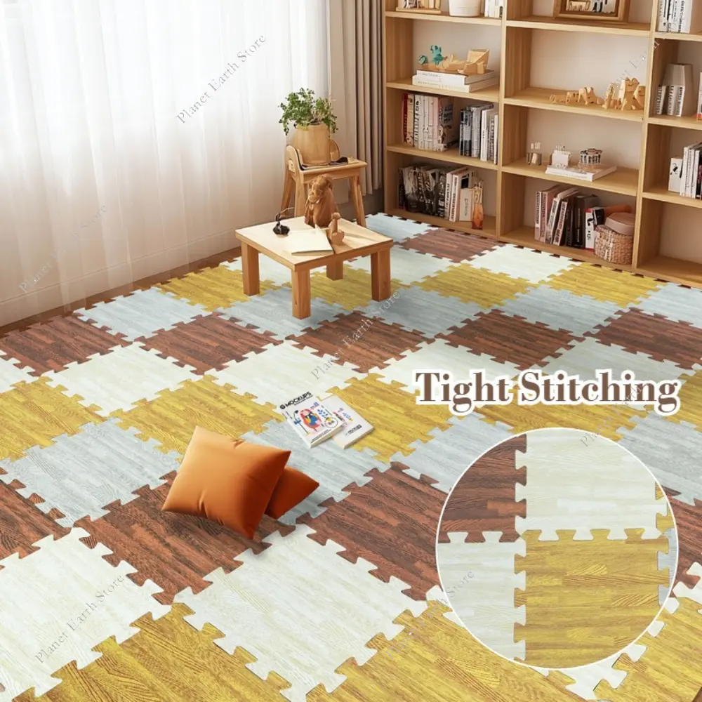 Wood Grain Puzzle Mat for Children 4/8/12Pcs Foam Baby Play Mats Baby Activity Gym Puzzle Mat Children Playroom Mat 30x30x1CM