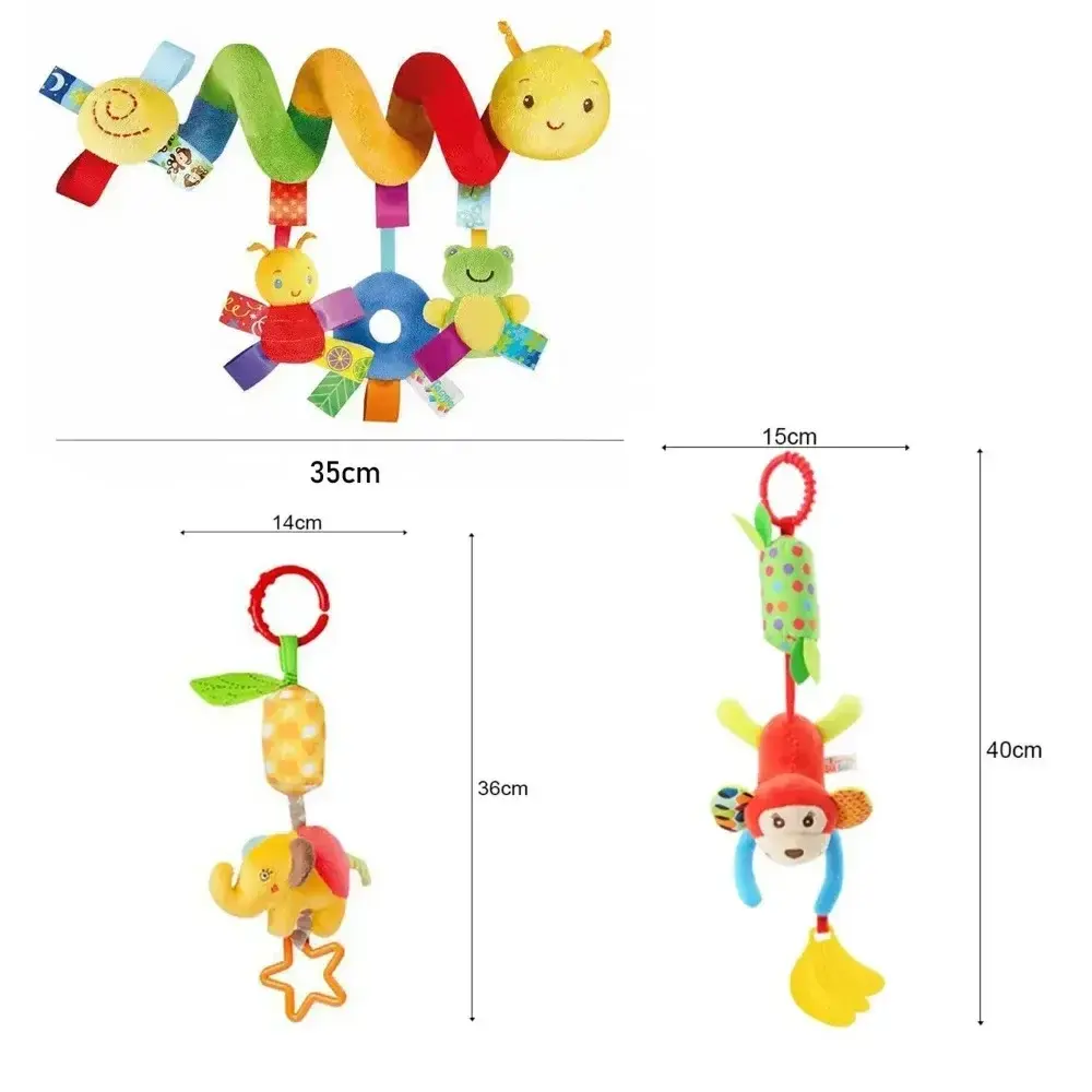 Baby Crib Hanging Rattles Toys Car Seat Toy Soft Mobiles Stroller Crib Cot Spiral Toy Pram Hanging Dolls for Baby Newborn Gift
